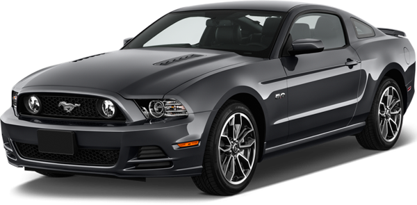 A black Ford Mustang